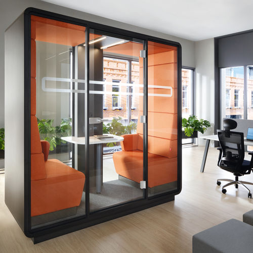 POD-Büro / Akustik - HUSHMEET.S - Mikomax Smart Office - mit Glastür / mit integrierter LED-Beleuchtung / mit integrierter Steckdose