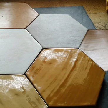 Sechseckige Fliese / Keramik - Ceramiche Militello art & design S.R.L - Hochglanz / matt / satiniert