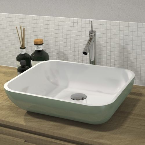 Aufsatzwaschbecken - SQUARE BOWL - WATERGAME COMPANY - Verbundwerkstoff / zweifarbig / rechteckig
