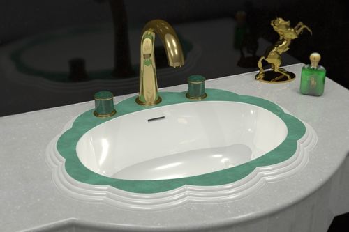 Einbauwaschbecken - PRINCESS - WATERGAME COMPANY - Verbundwerkstoff / nach Maß / individuell gestaltbar