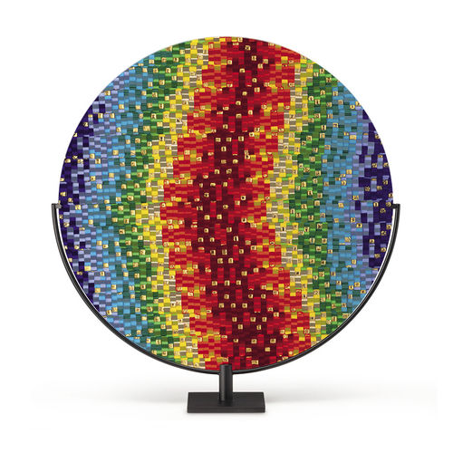 Metallskulptur - IMPRESSION DISK - veveglass - Muranoglas / handgefertigt / freistehend