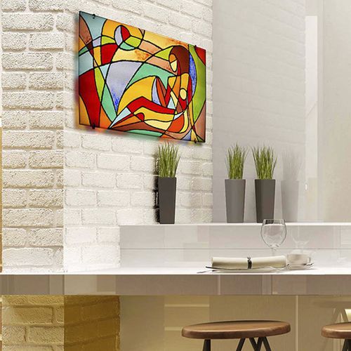 Gemälde auf Glas - SERENITY - veveglass - abstrakt / mit geometrischen Motiven / für Gewerbegebrauch