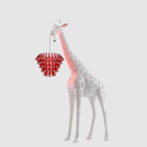 Kronleuchter / originelles Design - GIRAFFE IN LOVE M - Qeeboo - Glas / für Gewerbegebrauch / Skulptur