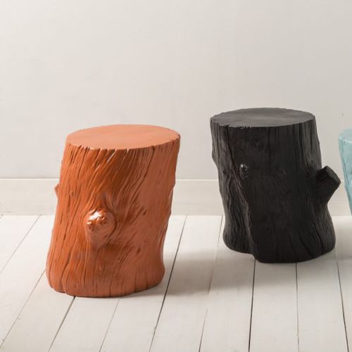 Hocker / originelles Design - SHERWOOD - TOSCOT - Holz / Gestell aus Holz / mit Mittelfuß