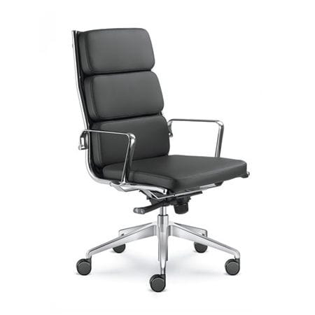 Moderner Chefsessel - FLY - LD Seating s.r.o. - poliertes Aluminium / höhenverstellbar / schwarz