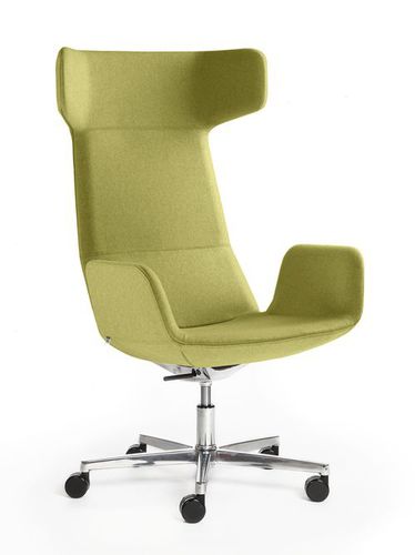 Moderner Chefsessel - FLEXI LOUNGE  - LD Seating s.r.o. - Stoff / poliertes Aluminium / Ohren