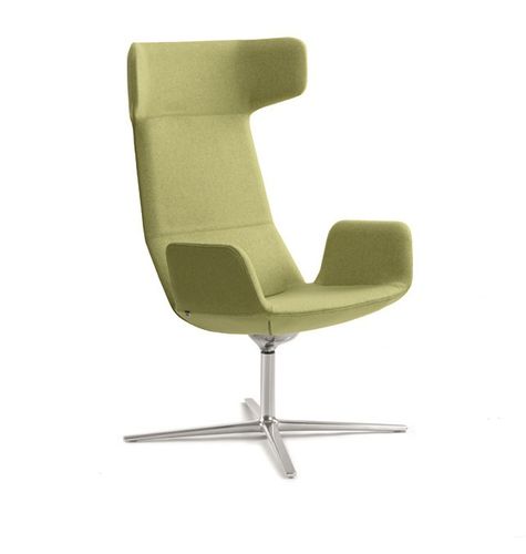 Moderner Sessel - FLEXI LOUNGE - LD Seating s.r.o. - Stoff / poliertes Aluminium / Ohren