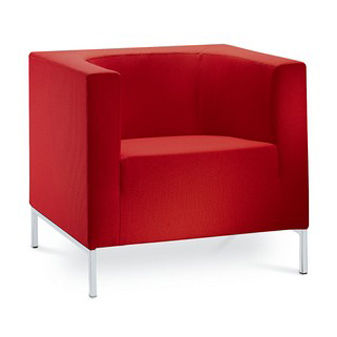 Moderner Sessel - KUBIK - LD Seating s.r.o. - Leder / Stoff / rot