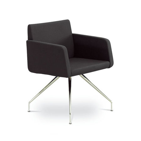 Moderner Sessel - DELTA - LD Seating s.r.o. - Leder / Stoff / Chromstahl