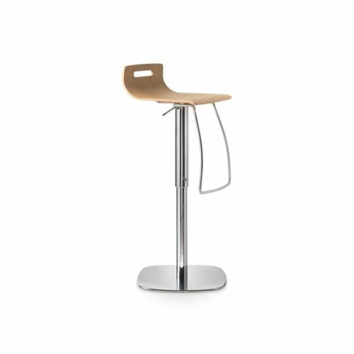 Moderner Barhocker - STILO  - PF Stile Srl - Holz / Gestell aus Stahl / mit Mittelfuß