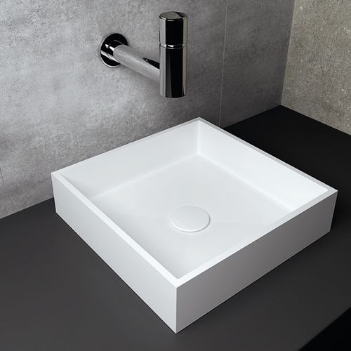 Aufsatzwaschbecken - NICEA / RODAS - mcbath - Moldcom Composites - Mineralwerkstoff / rechteckig / modern