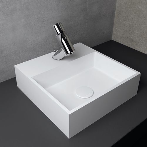 Aufsatzwaschbecken - EGEO / CALIPSO - mcbath - Moldcom Composites - Mineralwerkstoff / quadratisch / modern
