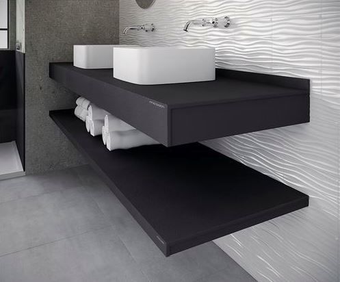 Wand-Waschbecken - POMPEYA - mcbath - Moldcom Composites - Verbundwerkstoff / quadratisch / modern