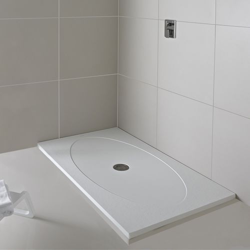 Rechteckige Duschwanne - OLIMPIA - mcbath - Moldcom Composites - erhöht / extraflach / Stein