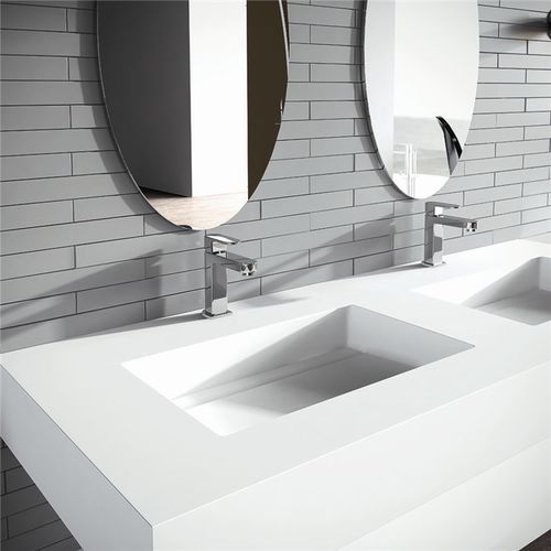 Einbauwaschbecken - Y04 - mcbath - Moldcom Composites - Mineralwerkstoff / doppelt / rechteckig