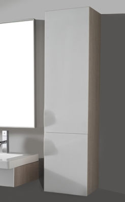 Moderner Badezimmer-Schrank - BARENTS - mcbath - Moldcom Composites - Eiche / wandmontiert