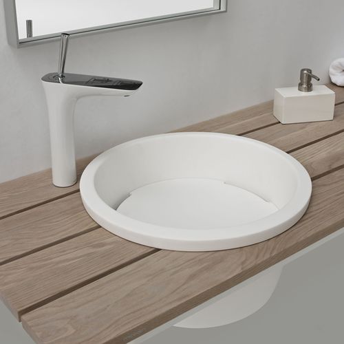 Einbauwaschbecken - LEMON - mcbath - Moldcom Composites - Mineralwerkstoff / kreisförmig / modern