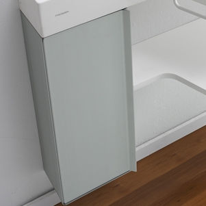 Moderner Badezimmer-Schrank - COLUMNA - mcbath - Moldcom Composites - Holz / wandmontiert