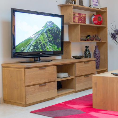 Modernes Fernseh-Sideboard - SYMPHONIE - DELORME MEUBLES - Hi-Fi / maßgefertigt / Eiche