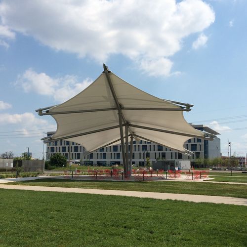 Membran-Architektur / PTFE - CORTEX PAVILION - FabriTec Structures - für Seiltragwerk / für öffentliche Bereiche / lichtdurchlässig