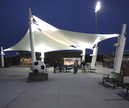 Membran-Architektur / PVC - OVERLAND PARK SOCCER COMPLEX - FabriTec Structures - aus PVC-beschichtetem Glasfasergewebe / für Seiltragwerk / für öffentliche Bereiche