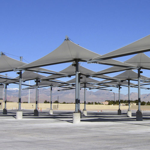 Membran-Architektur / PVC - RTC SUNSET MAINTENANCE FACILITY - FabriTec Structures - aus PVC-beschichtetem Glasfasergewebe / für Seiltragwerk / für öffentliche Bereiche
