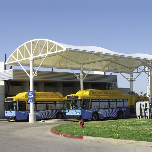 Flächentragwerk mit Bogen - ARCH-SUPPORTED TENSILE STRUCTURE - FabriTec Structures - für Markise / für Fassaden / für Carport