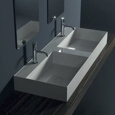 Aufsatzwaschbecken - 31260101/S - Alice Ceramica - Keramik / Mischbatterie / doppelt