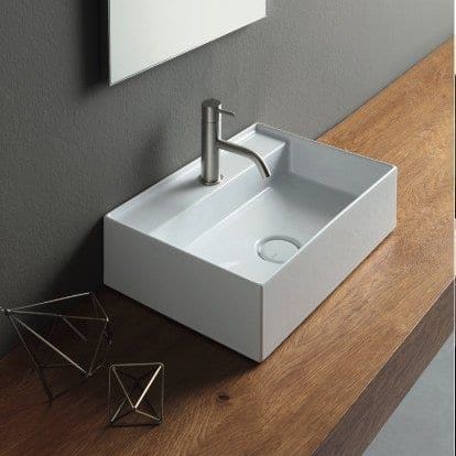 Aufsatzwaschbecken - 31270101/S - Alice Ceramica - Keramik / Mischbatterie / rechteckig
