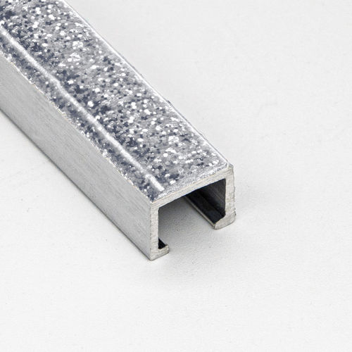 Harz-Abschlussprofil - GLITTER 8X10 - ALUMACER® - Aluminium / für Fliesen / U-förmig