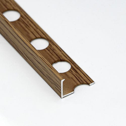 Aluminium-Abschlussprofil - WOOD L12 - ALUMACER® - für Außeneckprofil / L / braun