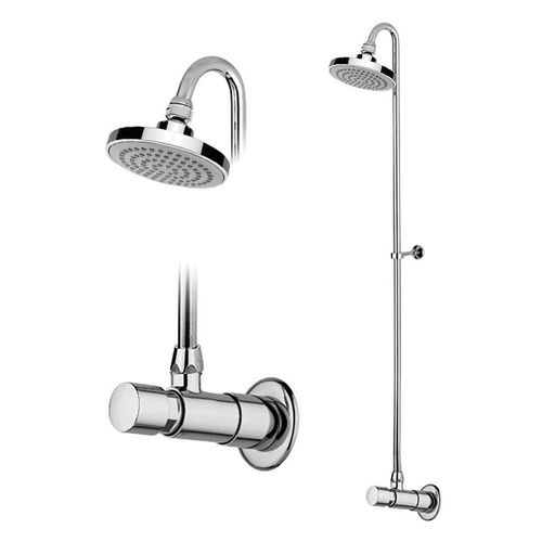 Wandmontiertes Duschsystem - 142 001 7CR - Bruma - modern / mit regulierbarem Brausekopf
