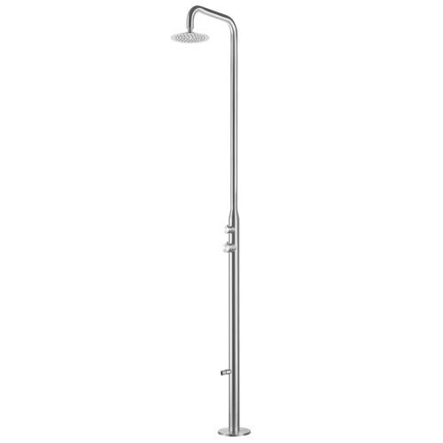 Duschsäule für Außenbereich - PL30 - Bruma - Edelstahl / auf Fuß / modern