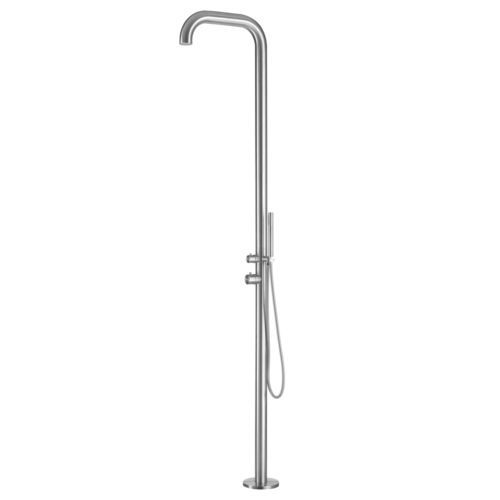 Duschsäule für Außenbereich - PL40MIX - Bruma - Edelstahl / auf Fuß / modern