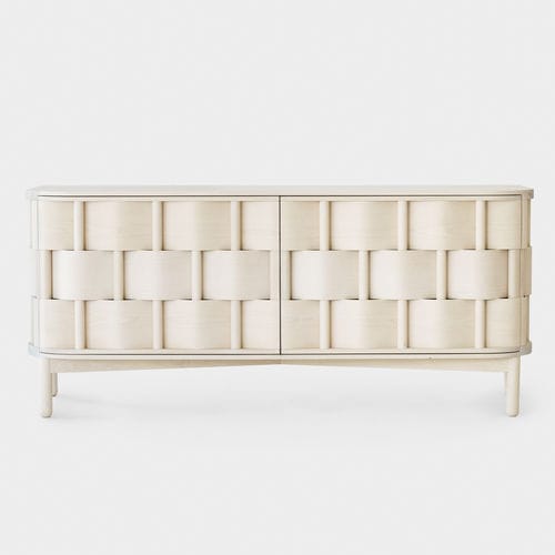Modernes Sideboard - W133-N - Ringvide - Eiche / Birke / beige