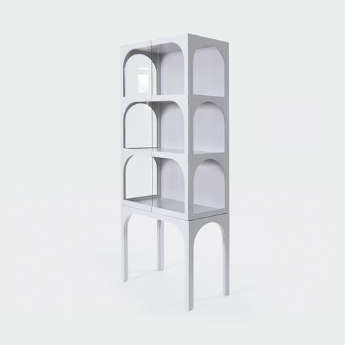 Moderne Vitrine - VALV - Ringvide - mit hohen Beinen / lackiertes Holz / MDF