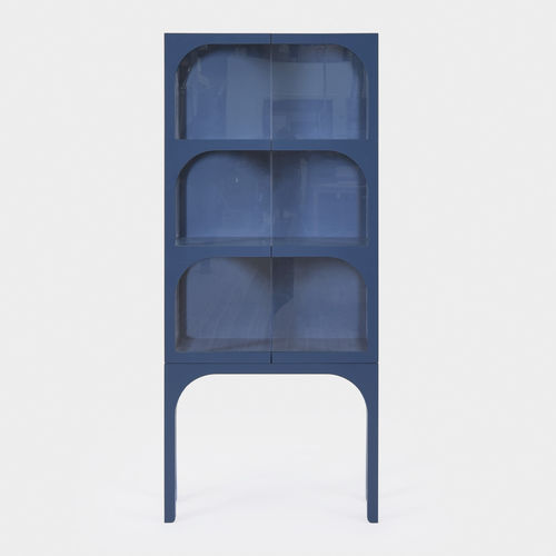 Moderne Vitrine - VALV - Ringvide - mit hohen Beinen / lackiertes MDF