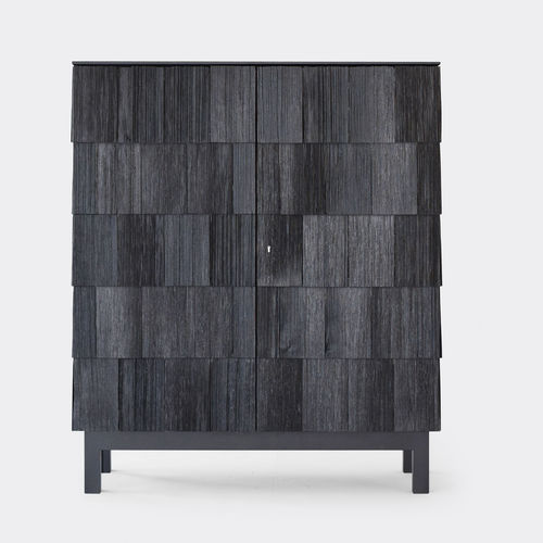 Hohes Sideboard - SPÅNA S80 - Ringvide - modern / Kiefer / grau