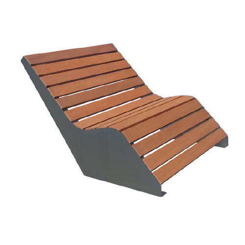 Bank für den öffentlichen Raum / originelles Design - VERNE - Ado urban - Holz / Eisen / für Gewerbegebrauch