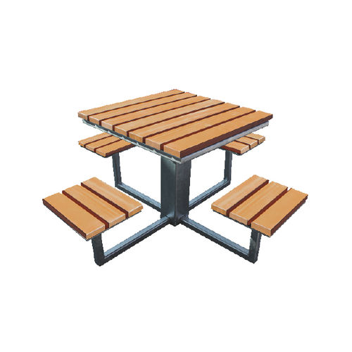 Moderner Picknicktisch - STRONG - Ado urban - Holz / Edelstahl / Gestell aus rostfreiem Edelstahl