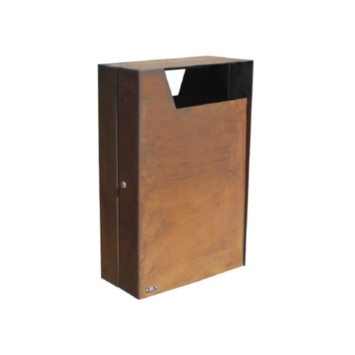 Park-Abfallbehälter - LIVRE - Ado urban - COR-TEN®-Stahl / Eisen / mit Deckel