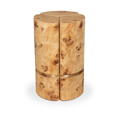 Moderner Beistelltisch - EUPHORIA - Memoir - Holzfurnier / Gestell aus Furnierholz / rund