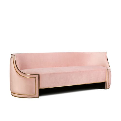 Modernes Sofa - VALENTINE - Memoir - Stoff / mit abnehmbarem Kissen / rosa