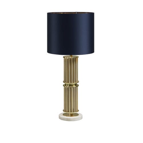Tischlampe - REGENCY  - Memoir - poliertes Messing / Stoff / Marmor