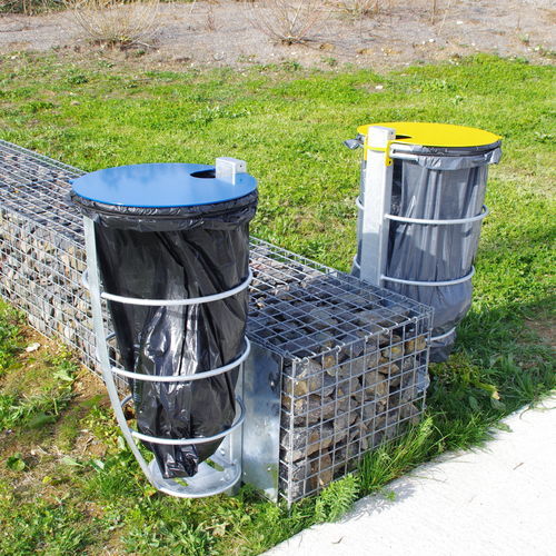 Park-Abfallbehälter - VILLA - ID GABION - L'AGENCE URBAINE - System / wandmontiert / festinstalliert