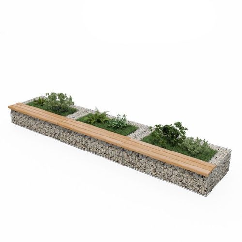 Metall-Pflanzkübel - JG10105 - ID GABION - L'AGENCE URBAINE - Stein / rechteckig / quadratisch