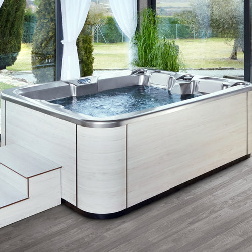 Whirlpool zum Aufstellen - CHALEUR TOUCH - Alpha Wellness Sensations - rechteckig / 3 Plätze / galvanisiertem Stahl
