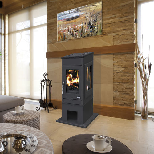 Holz-Kaminofen - EPINETTE - GODIN export - 7,5 kW / mit 3 Sichtseiten / modern