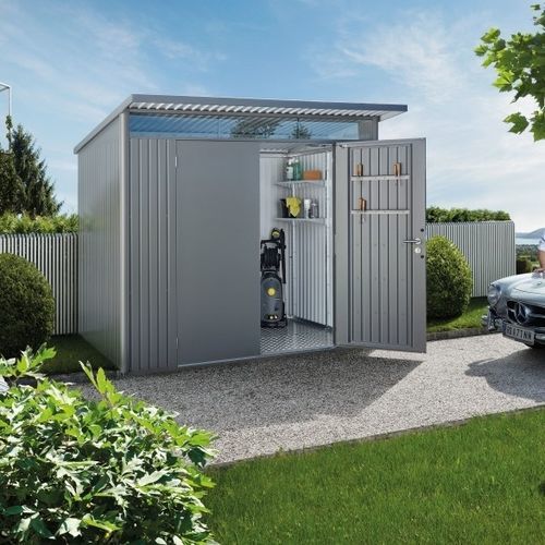 Geräteschuppen / galvanisiertem Stahl - AvantGarde - Biohort GmbH - aus Acrylglas / modern / für Privatgebrauch