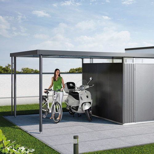 Aluminium-Vordach - HighLine - Biohort GmbH - mit Metallabdeckung / flach / modern